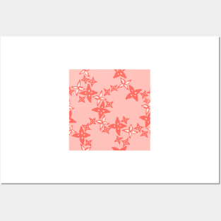 Coral Floral Pattern Posters and Art